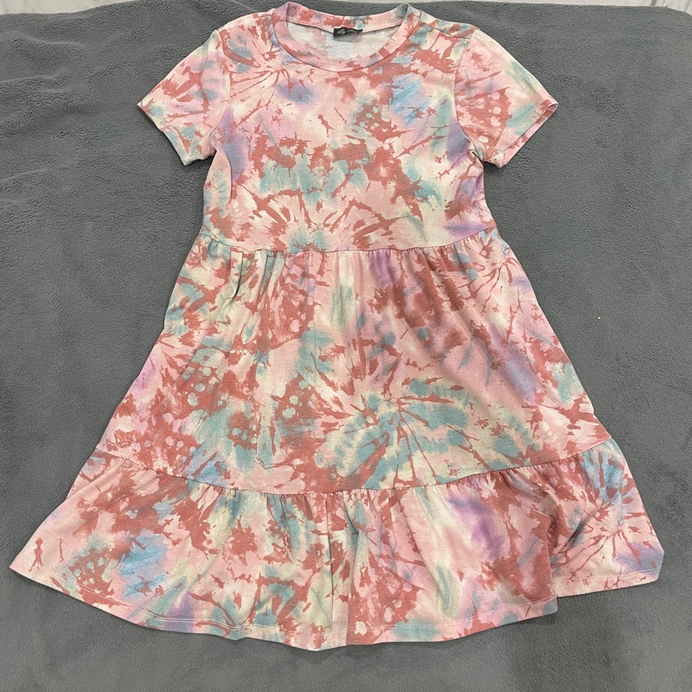 Pink, white, and blue baby doll dress. It can also be worn as a tunic.